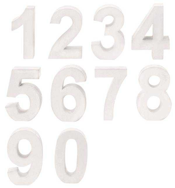 Zahlen aus Pappe, 2 x 10 Nummern, Höhe 40 mm